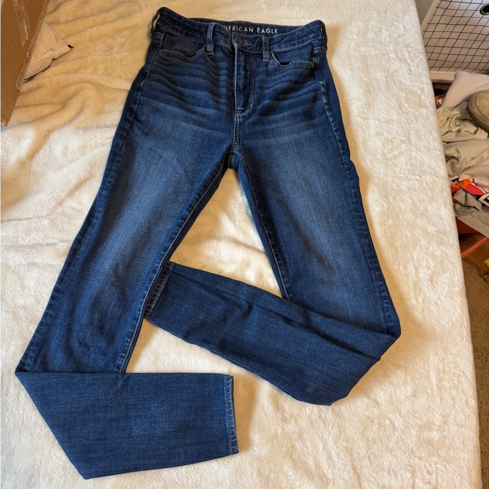 American Eagle Outfitters Women's Dark Blue Skinny Jeans